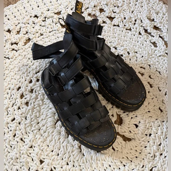 Dr Martens RICKI NAPPA LUX LEATHER PLATFORM GLADIATOR SANDALS - Picture 13 of 15